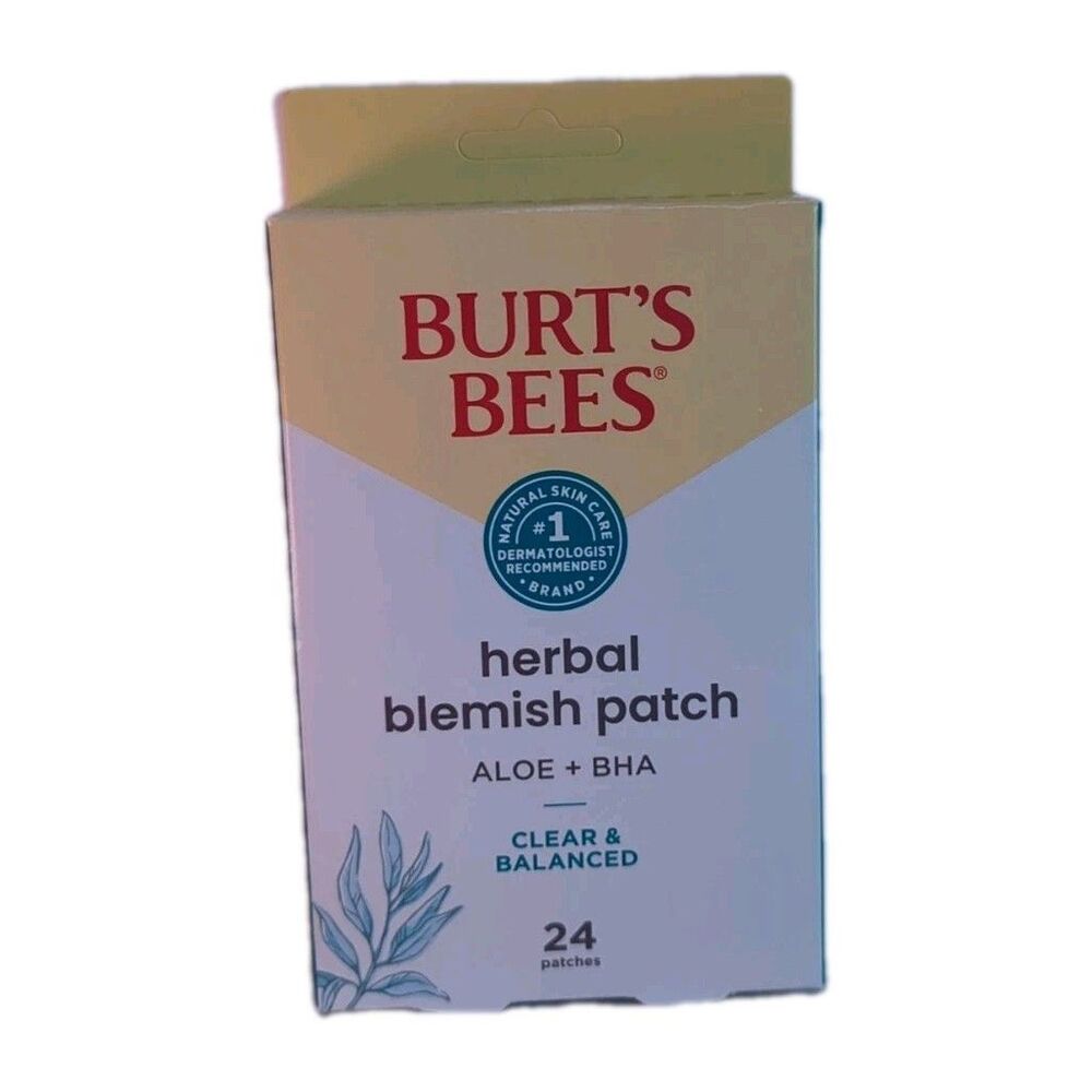 NEW Burt's Bees Herbal Blemish Patch w/ Aloe + BHA 24 Patches Clear & Balanced